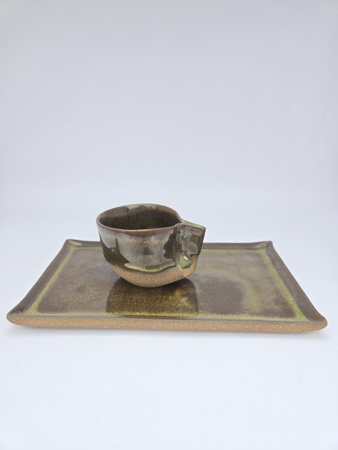 XICARA ANDORINHA COM BANDEJA RETANGULAR