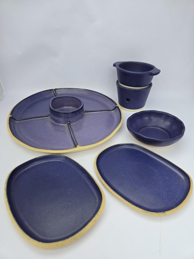 CONJUNTO PETISQUEIRA REDONDA COM FONDUE, 2 PRATOS E BOWL P