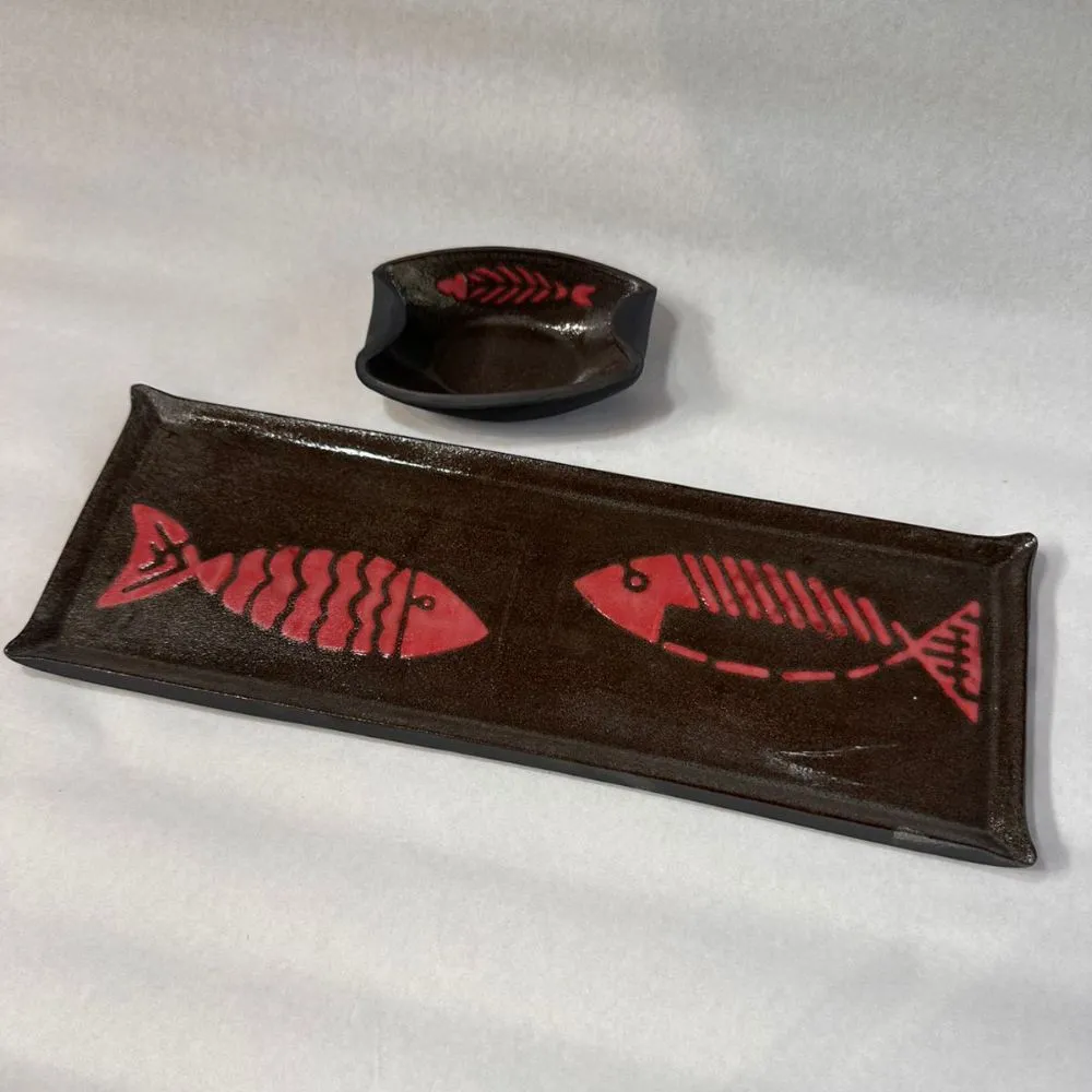 CONJUNTO JAPON�S BLACK PEIXE VERMELHO