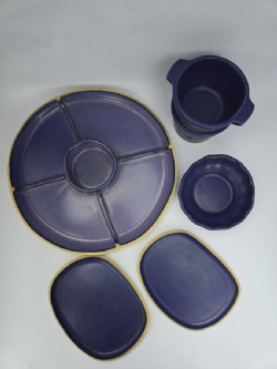 CONJUNTO PETISQUEIRA REDONDA COM FONDUE, 2 PRATOS E BOWL P