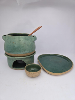 CONJUNTO FONDUE COM RECHAUD COM PRATO TRIANGULAR P