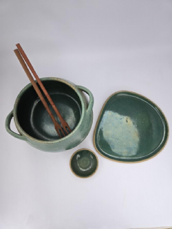 CONJUNTO FONDUE COM RECHAUD COM PRATO TRIANGULAR P