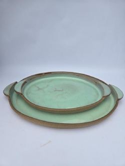 CONJUNTO 2 BANDEJAS OVAIS COM AL�A