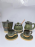 CONJUNTO JARRA DE CAF COM TAMPA 1L, 2 XICARAS 150ML, MELEIRA COM PIRES E POTE DE CAF M